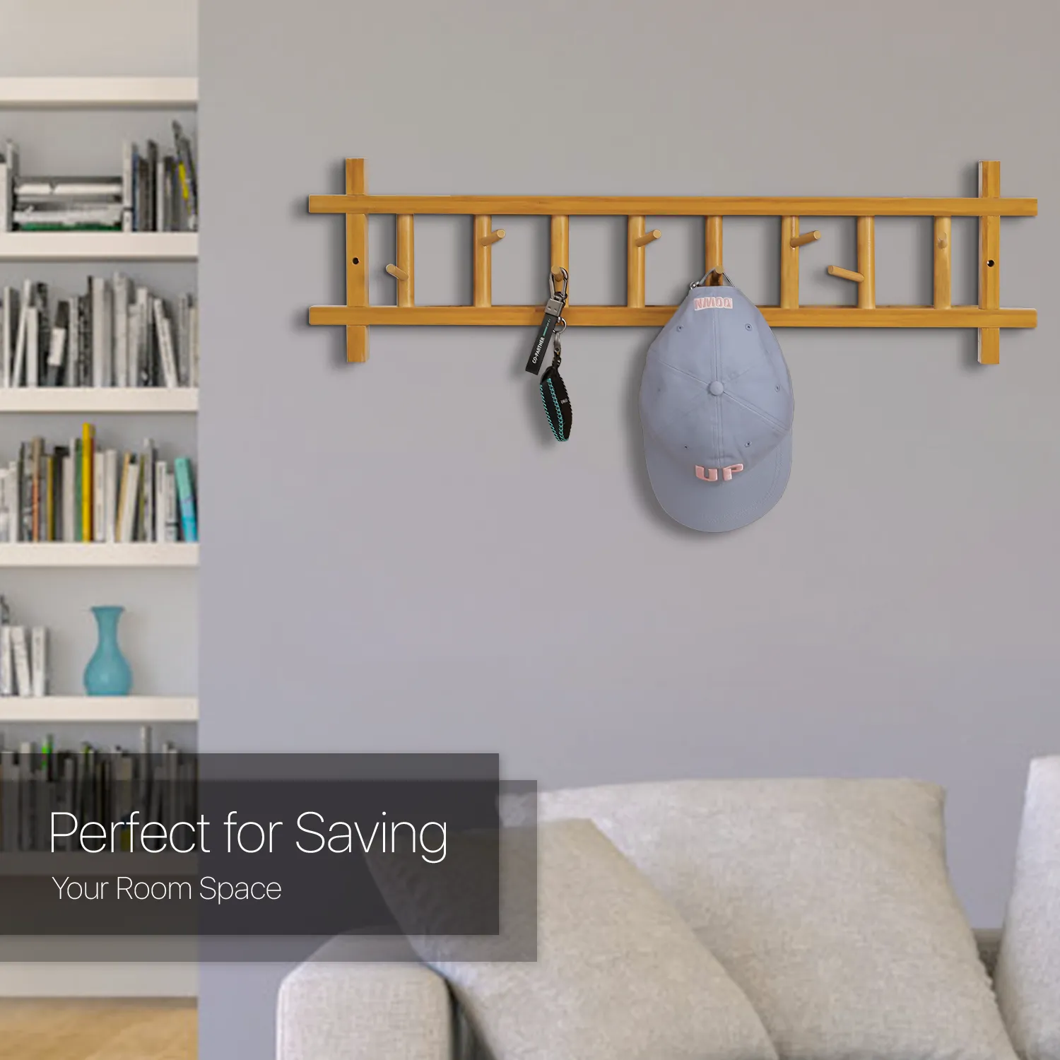 Wall Mounted Coat Hook - # Frame - Natural