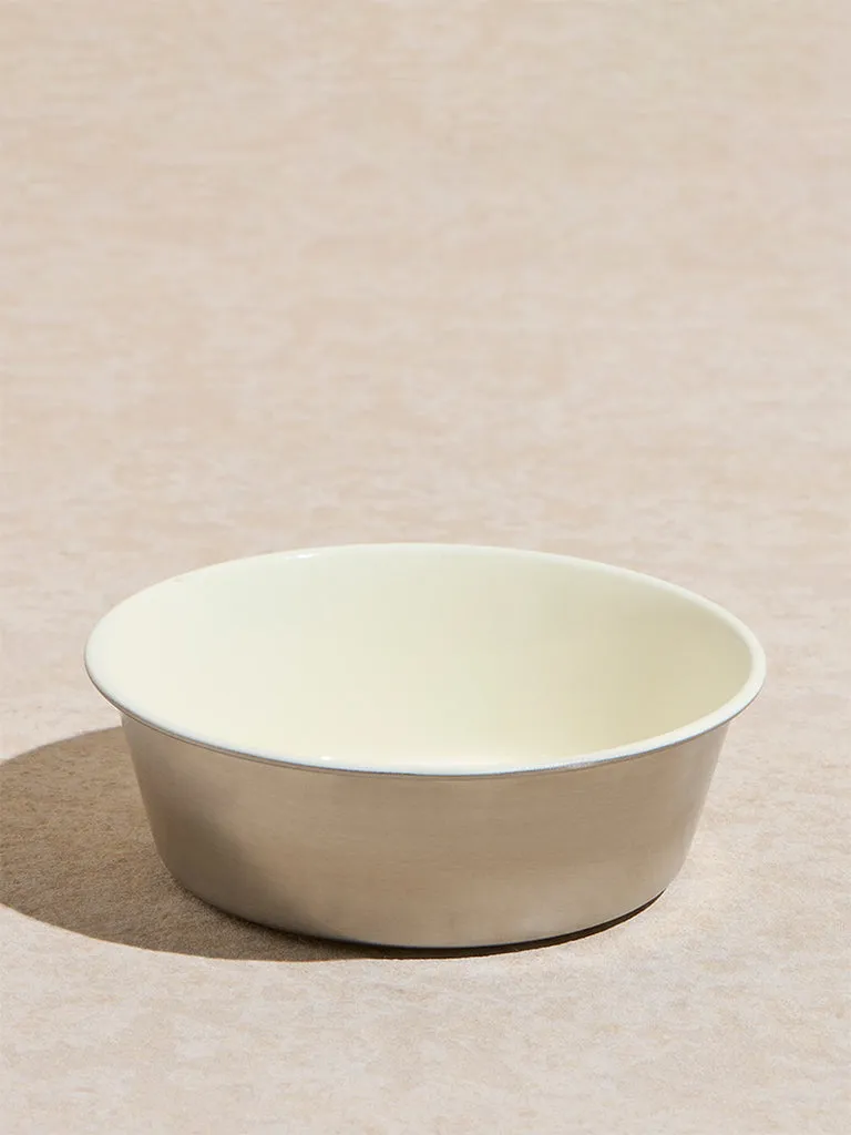 Westside Home White Pet Food Bowl - Large