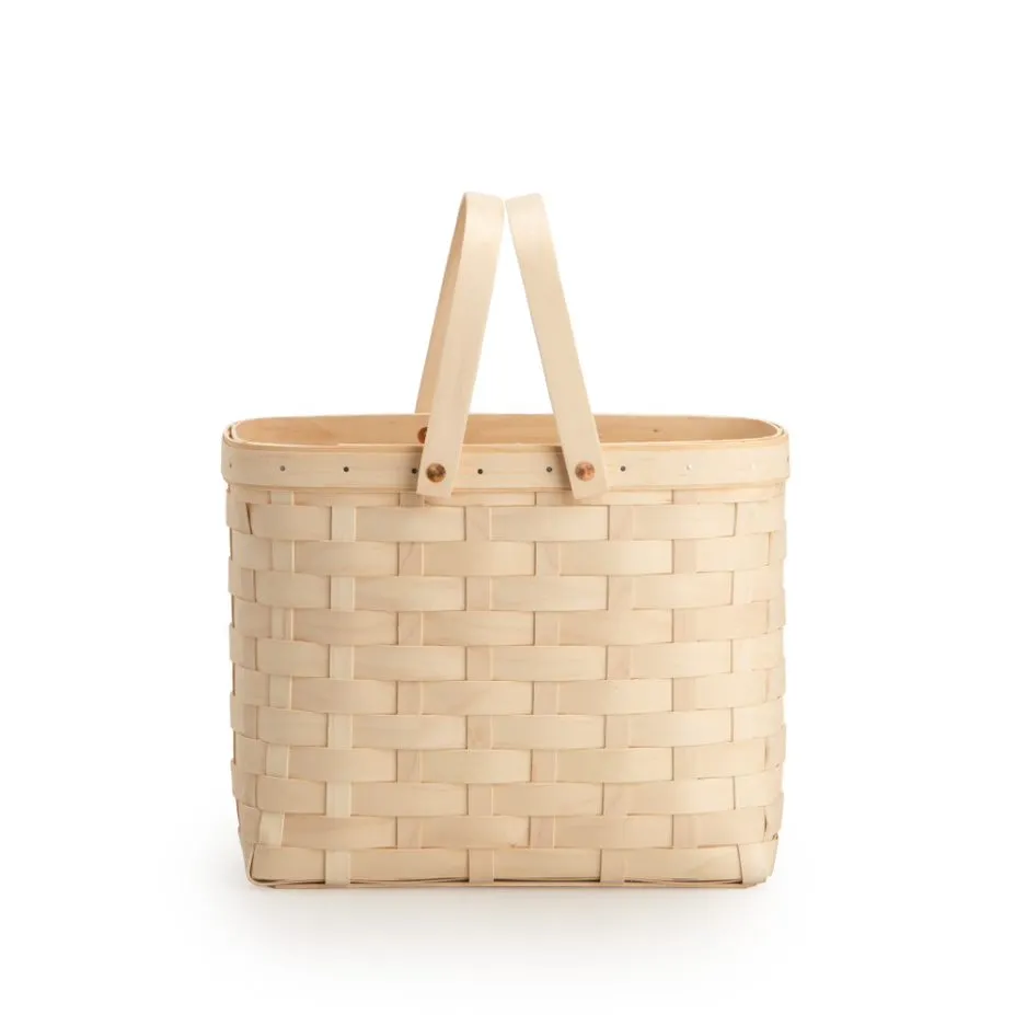 Whitewashed Wine Caddy Basket